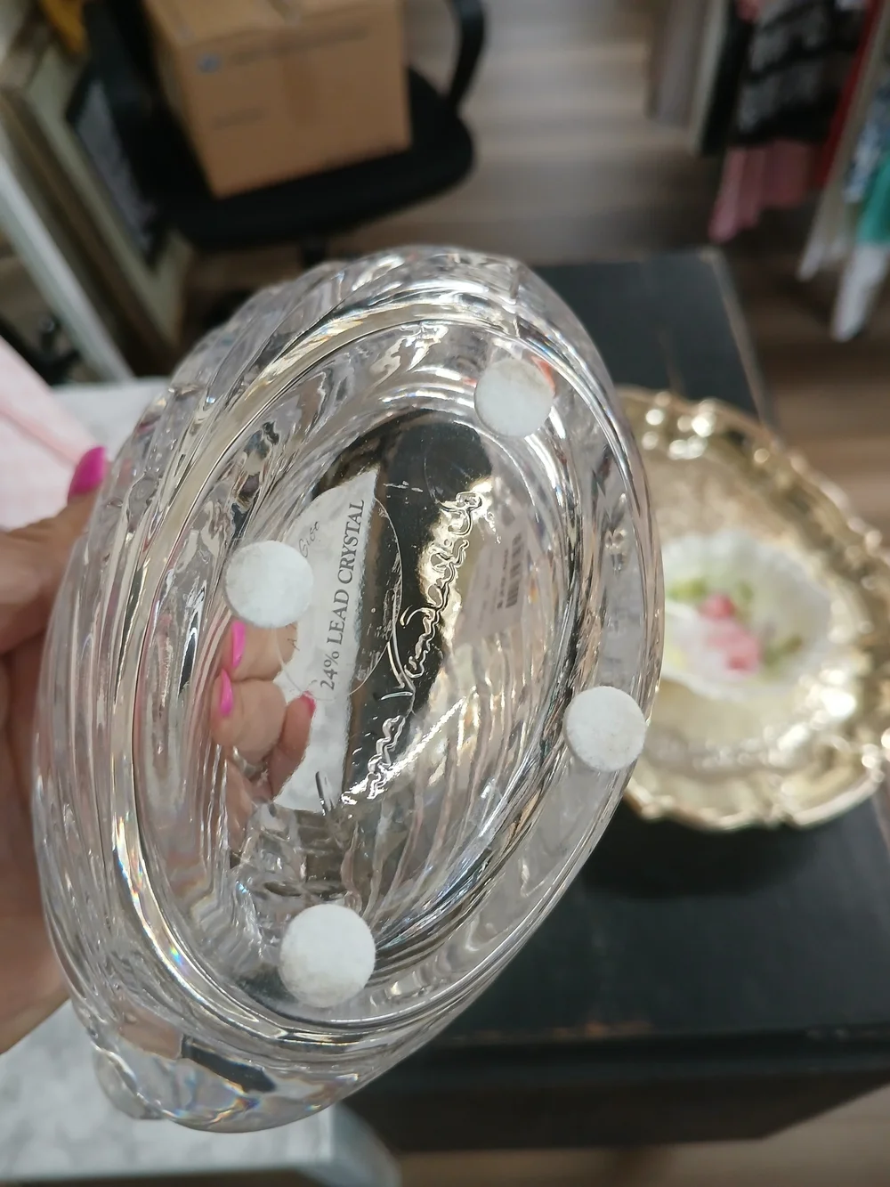 Vintage Lead Crytal Gloria Vanderbilt Swan Dish